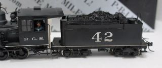 Rio Grande Southern 42 “Sn3” 3/16”=1’0” Milestone Models Black Brass Engine 3