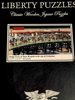 Liberty Classic Wooden Jigsaw Puzzles,  Bridge Scene Of Tokyo Ryogoku In The Age