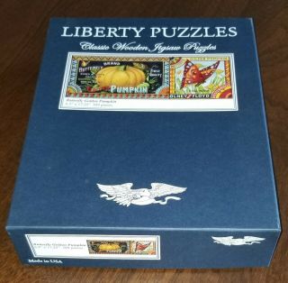 Last Chance Liberty—Butterfly Golden Pumpkin.  Wooden puzzle.  309 pc.  COMPLETE 7