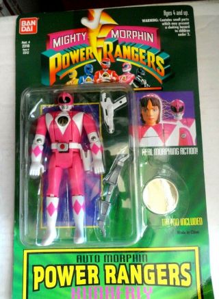 Mighty Morphin Power Rangers Pink Ranger Flip Head Figure 1994 Bandai
