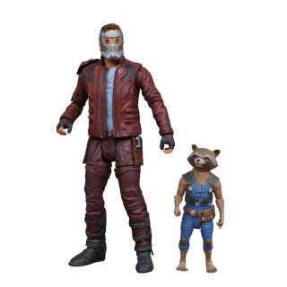 Guardians Of Galaxy 2 Star - Lord & Rocket Marvel Select Comic Action Figures