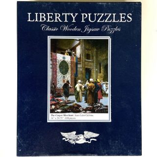 Liberty Puzzles Wooden Jigsaw Puzzle “the Carpet Merchant” 658 Piece Jumbo 16x21