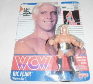 Vintage 1990 Galoob Wcw Rick Flair Wrestling Figure Still On Card