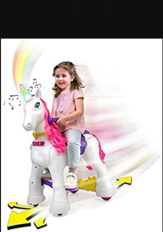 Feber My Lovely Ride On Unicorn 12v Indoor Or Outdoor Includes Brush Pink