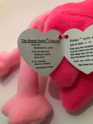 Rare Ty Beanie Baby Pinky The Flamingo With Errors 5