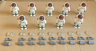 Playmobil,  Lote Of 9 Astronaut Figure With The Helmets Damage,  2016,  Moc.