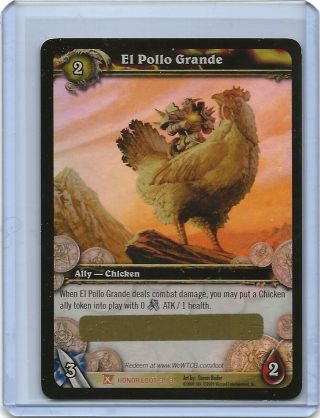 Wow World Of Warcraft Tcg Unscratched Mount Loot Card El Pollo Grande