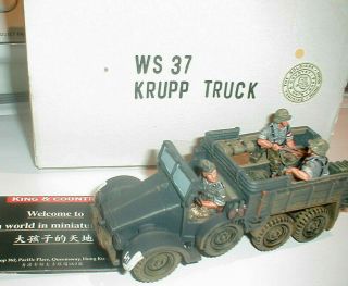King And Country Ww2 German Ws037 Krupp Protze Truck & Figures Boxed