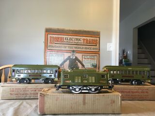 Lionel 347 E Standard Gauge Train Set,  Green,  8e/337/338 W Boxes.