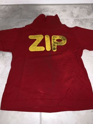 Rare Vintage 1960’s Zippy The Chimp Zip Monkey Red Yellow Logo Shirt