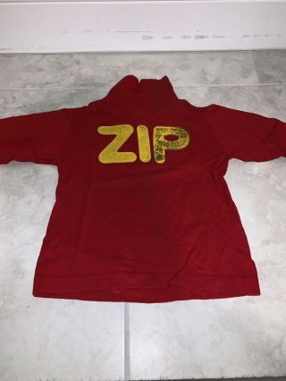 RARE VINTAGE 1960’s ZIPPY THE CHIMP ZIP MONKEY Red Yellow Logo Shirt 3