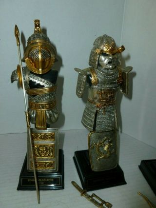 6 FRANKLIN ARMOR AND WEAPONS 24K GILT WASH ON PEWTER 10