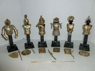 6 Franklin Armor And Weapons 24k Gilt Wash On Pewter