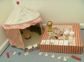 Maileg Mice Circus Set Strong Mouse Lion Tent With Box And Wood