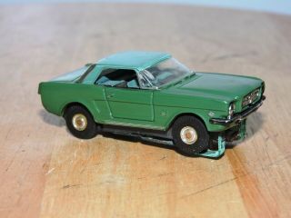 Vintage Aurora Thunderjet Tjet Ford Mustang Olive With Green Roof Rare