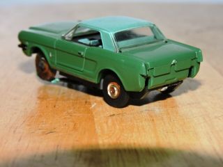 Vintage Aurora Thunderjet Tjet Ford Mustang Olive with Green Roof RARE 3