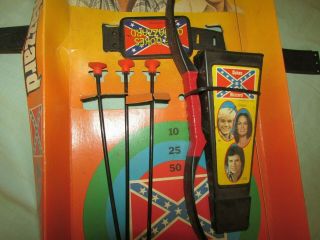 Dukes of Hazzard Archery Set Bow Arrows Belt Target Opened but all there 6
