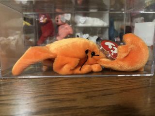 Authenticated Ty Beanie Baby 3rd / 1st Gen Orange Digger Mwmt - Museum Quality