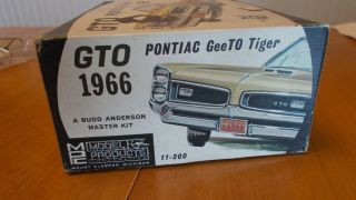 Vintage Mpc (11 - 200) 1966 Pontiac Gto Model Car Kit " Geeto Tiger "