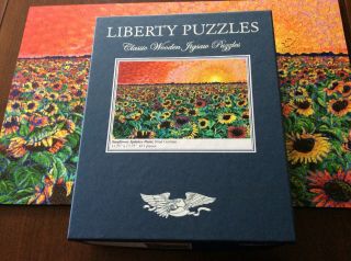 Liberty Wooden Jigsaw Puzzle Sunflower Splatter Paint