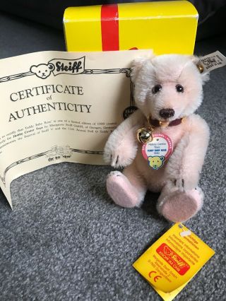 Steiff Teddy Baby Rose Bear 650260 Ltd Ed Hobby Center Toys Certificate 7“ Box