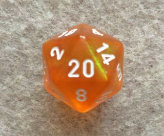 Chessex Orange w/white 7 Borealis Polyhedral RPG D&D Dice – CHX LE609 OOP 3