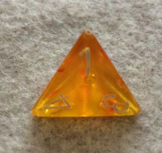 Chessex Orange w/white 7 Borealis Polyhedral RPG D&D Dice – CHX LE609 OOP 8