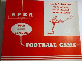 Apba Football Game 1962 Edition Based On The 1960 Season -