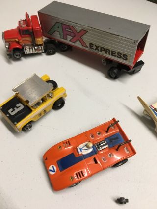 Aurora AFX Racing Team,  5 Afx Cars,  3 Skins,  Semi Trailer,  Parts 8