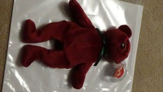 Ty Beanie Baby Cranberry Face Teddy Bear 2nd Hang 1st Gen Tush Tags