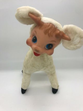 Vintage Rushton Star Creation Plush Reindeer Deer Cute Rubber Face