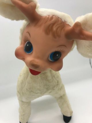 Vintage Rushton Star Creation Plush Reindeer Deer Cute Rubber Face 6