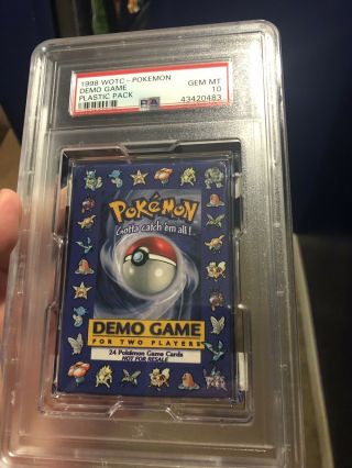 Pokemon Game Psa 10 Gem Base Set Shadowless Demo Pack 1998 2 Player E3