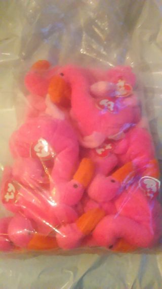 12 RARE MADE IN KOREA TAGS 3rd.  GEN Ty Beanie Babies PINKY P.  V.  C pellets 3