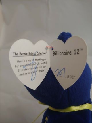 Ty Beanie Babies Billionaire 12 Employee Exclusive Limited to 357 MWMT 4