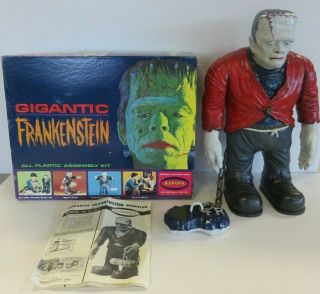 1964 Aurora Gigantic Frankenstein With Box & Instruction Sheet