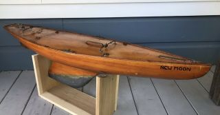 Antique Vintage 50 Inch Model 50/800 Marblehead Wooden Pond Yacht Sail Boat 4