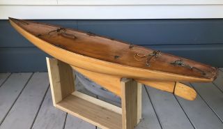 Antique Vintage 50 Inch Model 50/800 Marblehead Wooden Pond Yacht Sail Boat 5