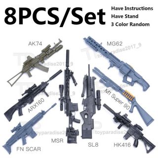 1/6 AK74 FNSCAR MSR MG42 M1Super90 HK416 Machine Gun Rifle Weapon Gun Model Set 2