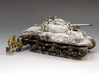 King & Country Mib Bba026 Bba26 Ww2 Us Wounded Sherman Tank Ardennes (retired)