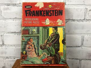 Complete Vintage Jaymar Frankenstein Revenge 10” X 14” Jigsaw Puzzle 8682