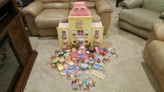 Fisher Price 2005 Vintage Loving Family Grand Mansion Dollhouse W/accessories