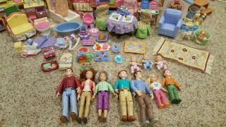 Fisher Price 2005 Vintage Loving Family Grand Mansion Dollhouse W/Accessories 6