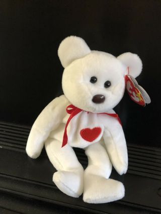 Valentino Ty Beanie Baby With Brown Nose Black Eyes.  1994 Swing & 1993 Tush Tags