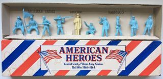 Marx Soft Plastic American Heroes Set 4 General Grant And 9 Union Soldiers Vf,