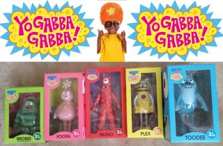 Yo Gabba Gabba Kidrobot - Complete Set (5) - - Used/very Good Cond