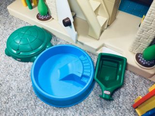 Vintage Little Tikes Dollhouse - Blue Roof,  People,  Furniture,  PlayPlace,  &MORE 7
