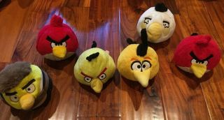 Set of 34 Angry Birds Plush Stuffed Animals Star Wars Rio Commonwealth 11.  5 & 5” 6