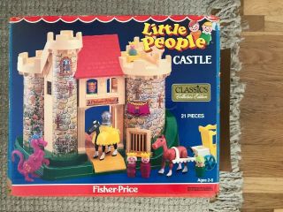 Vintage COMPLETE Fisher Price Little People Castle 993 w/ Box,  Dragon 2