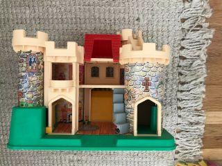 Vintage COMPLETE Fisher Price Little People Castle 993 w/ Box,  Dragon 7